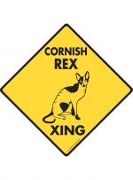 Cornish Rex Cat Crossing Sign